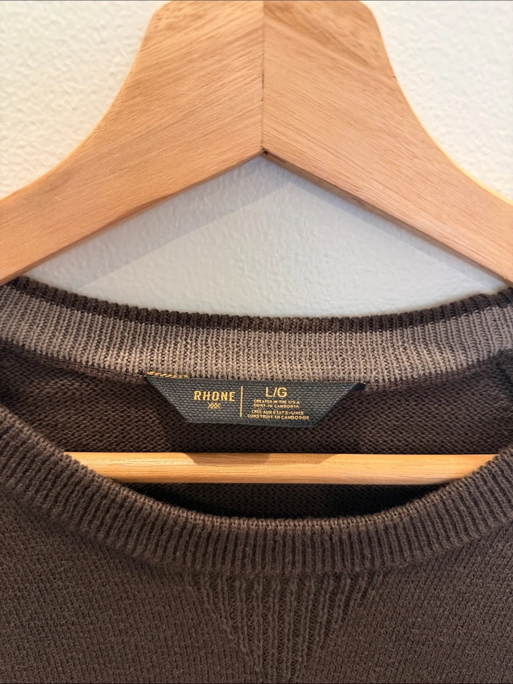 Rhone - Commuter Crew Neck Sweater - Cafe Noir Men's Classic Crewneck Sweater